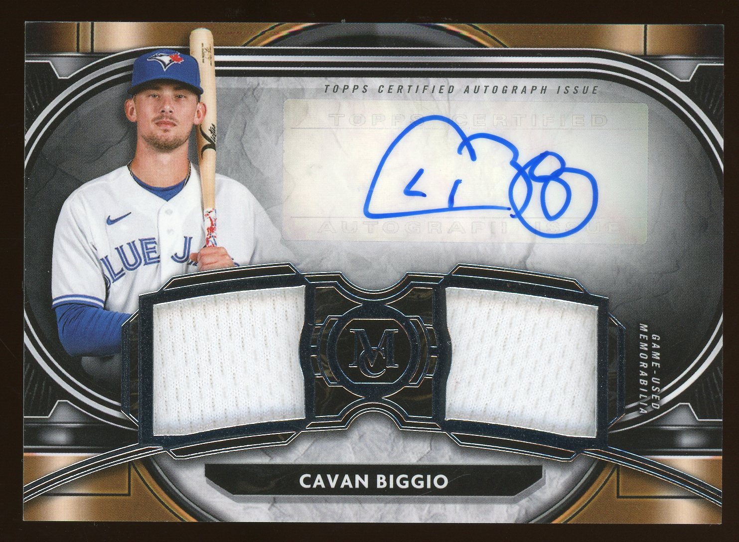 Cavan Biggio 2021 Topps Museum Collection Siganture Swatches Dual