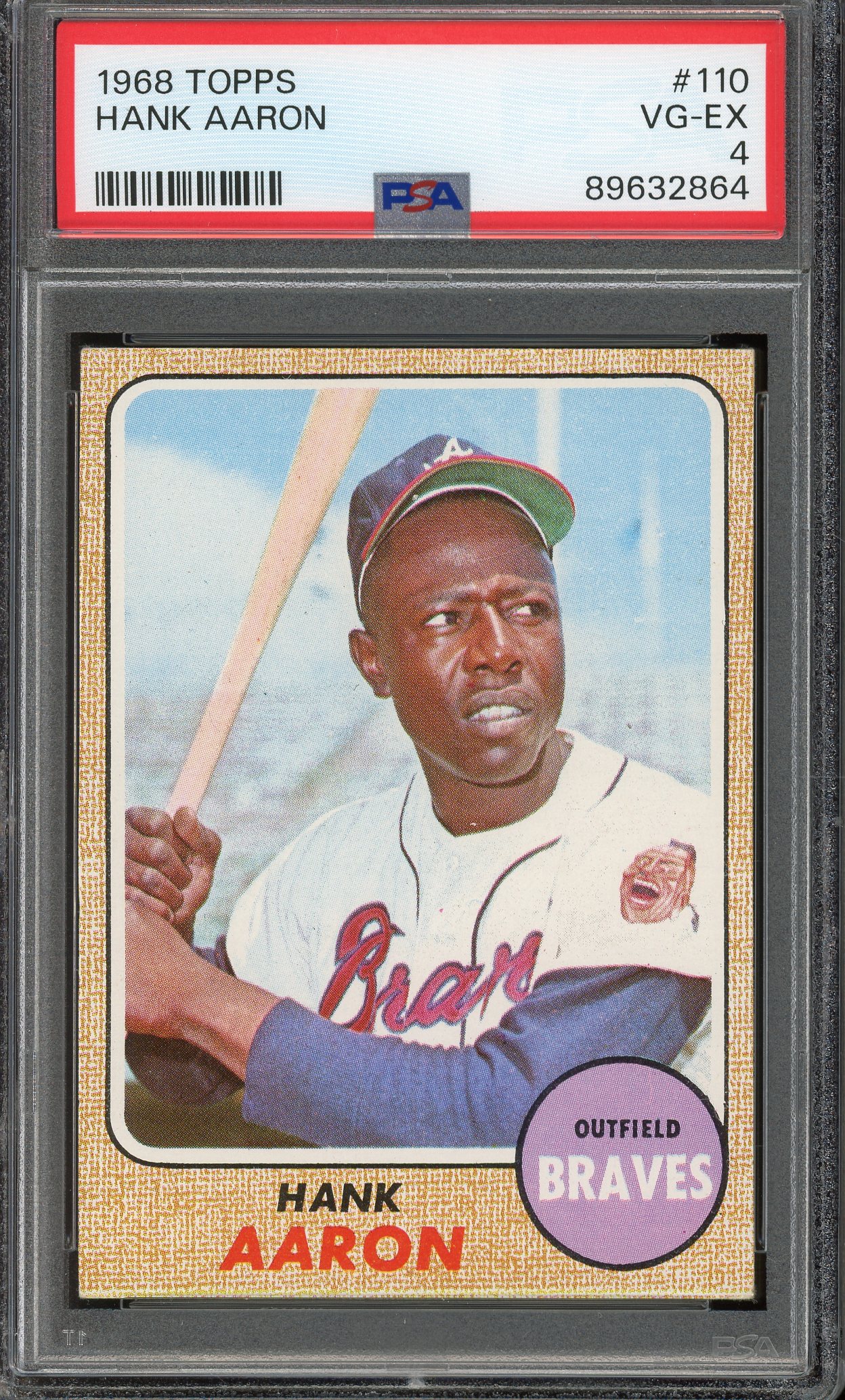 Hank Aaron 1968 Topps Card 110 PSA 4 Auction Of Champions