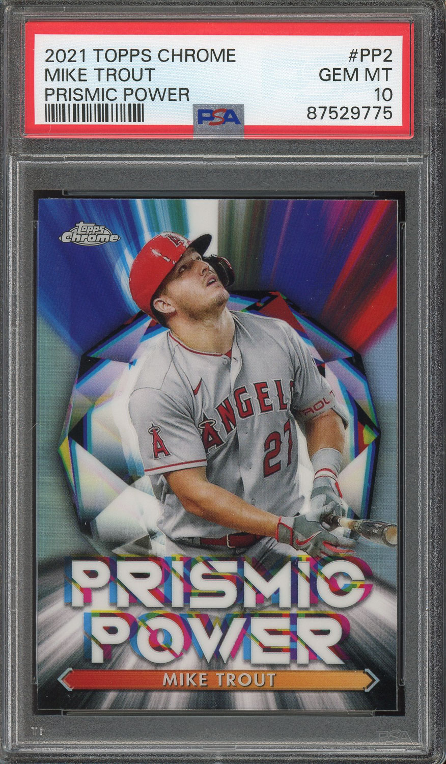 Mike Trout 2021 Topps Chrome Prismatic Power Card PP2 PSA 10 Gem