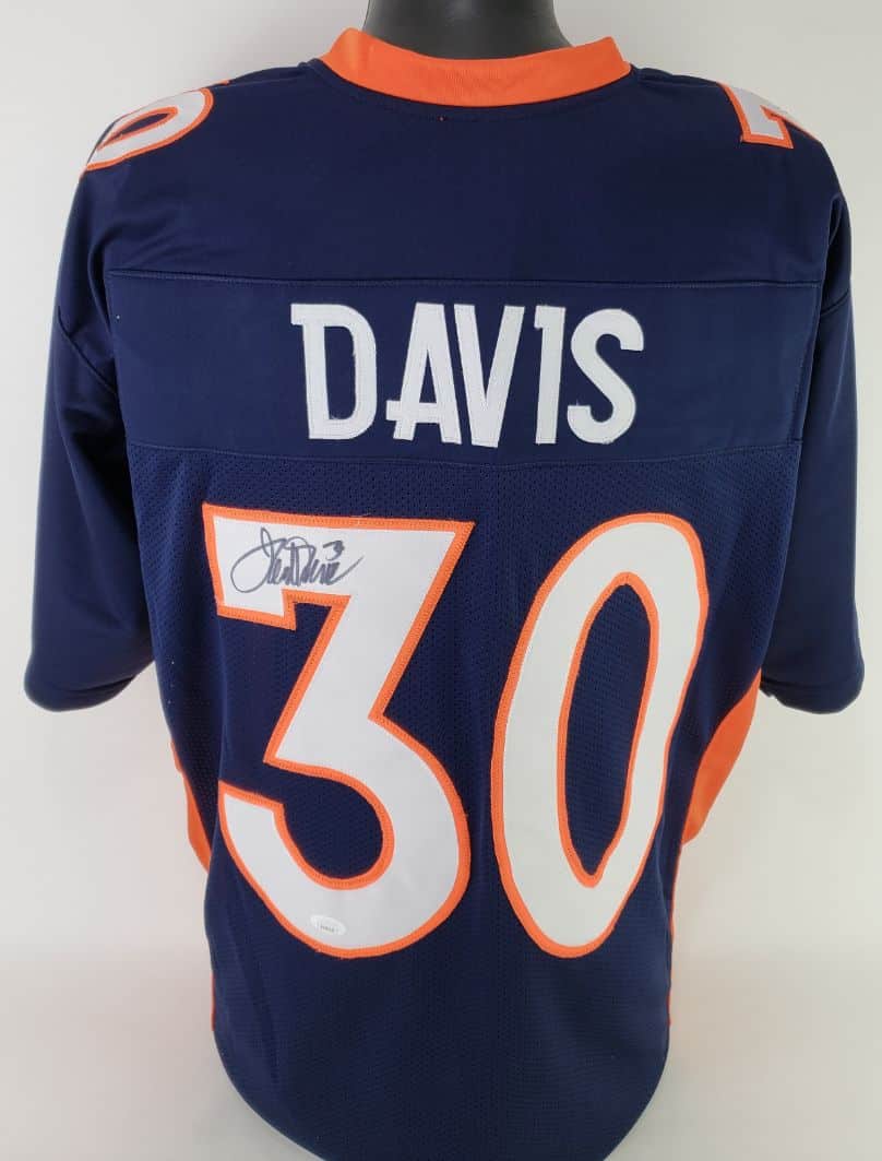 Terrell Davis Denver Broncos Autographed White Custom Photo Jersey –