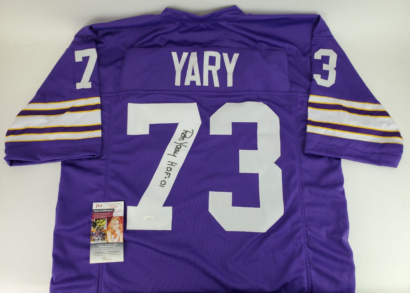 Ron Yary HOF 01 Signed Minnesota Vikings Custom Jersey (JSA COA