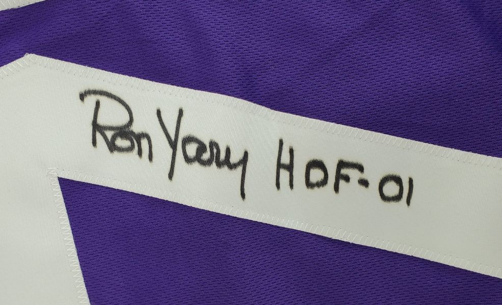 Ron Yary Minnesota Vikings signed Custom jersey W/ HOF Inscrip JSA Witnessed