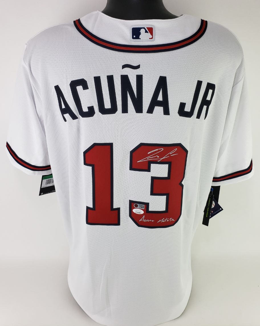 Atlanta Braves Ronald Acuna Jr. Autographed White Majestic Cool