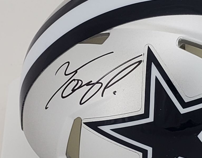 Tony Pollard Signed Dallas Cowboys Speed Mini Helmet (Fanatics Certfied