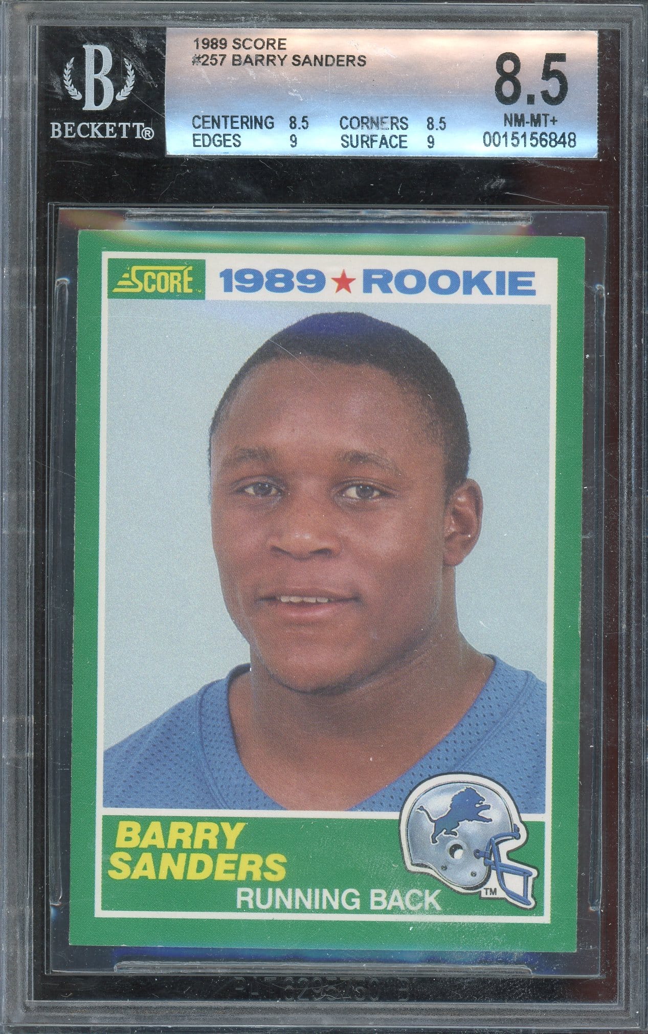 Barry Sanders Rookie Card 1989 Score #257