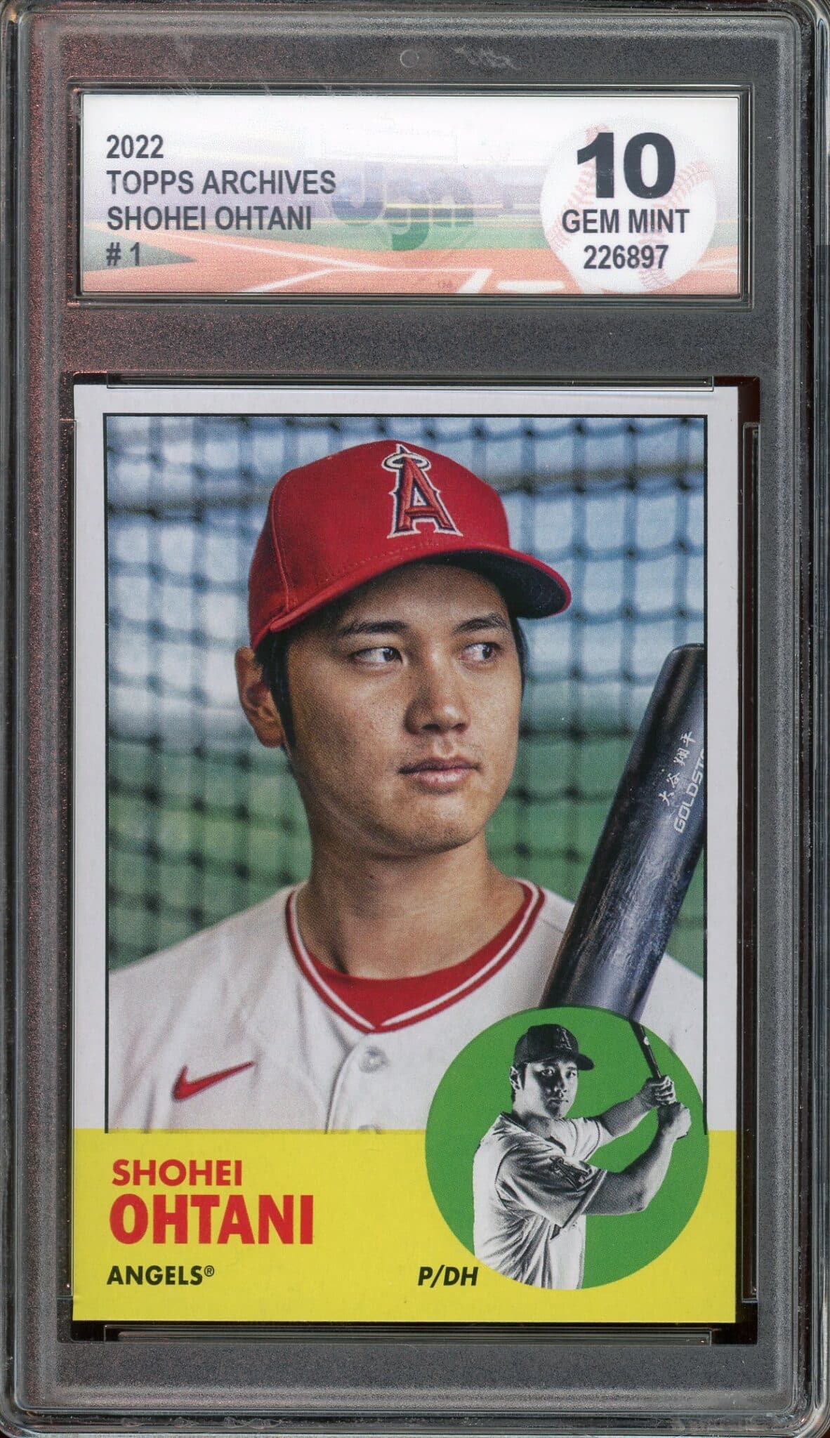 Shohei Ohtani 2022 Topps Archives Baseball Card 1 Graded Gem Mint 10