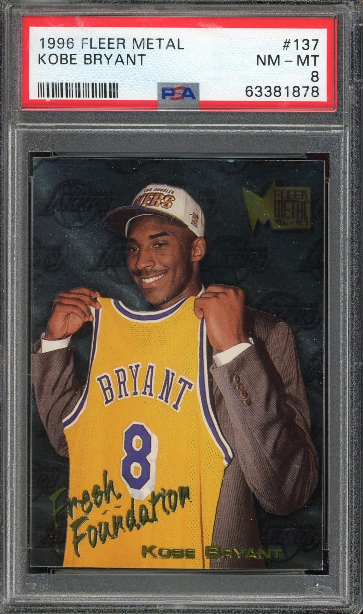 1996-97 Fleer Metal #137 Kobe Bryant RC (PSA 8)