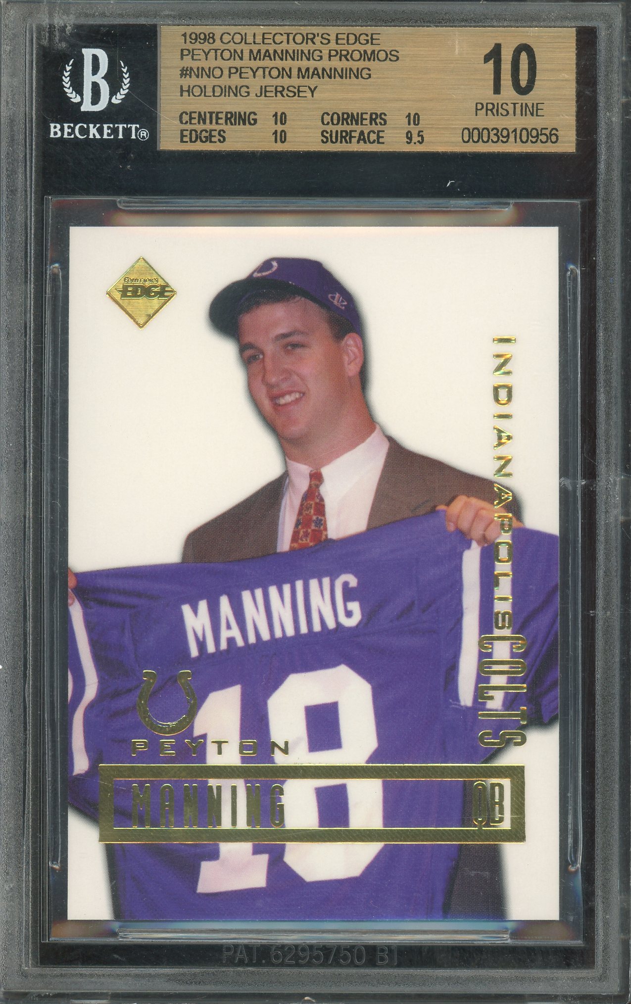 Sold at Auction: Peyton Manning Signed Card with COA