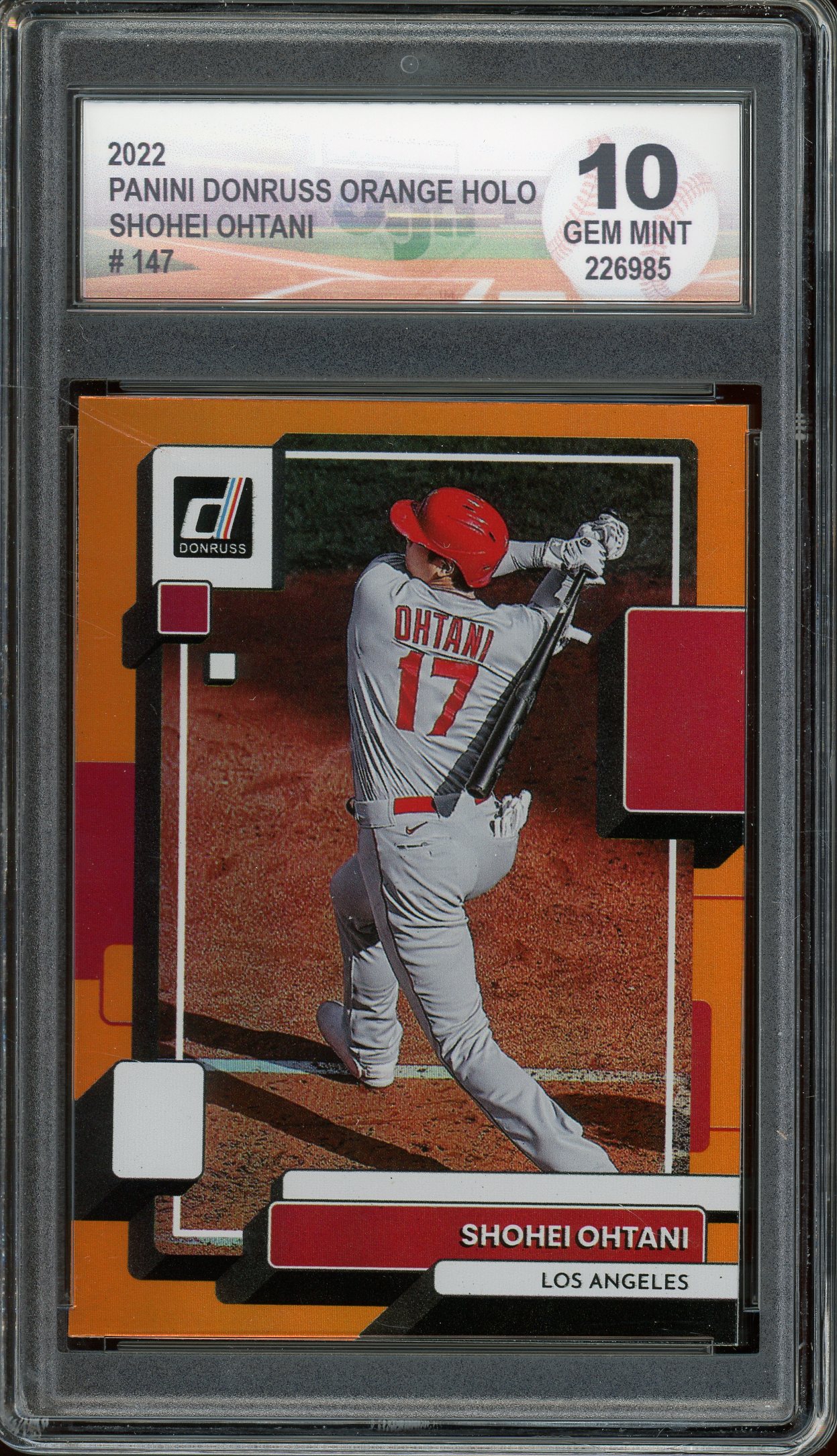 Shohei Ohtani 2022 Panini Donruss Orange Holo Baseball Card #147