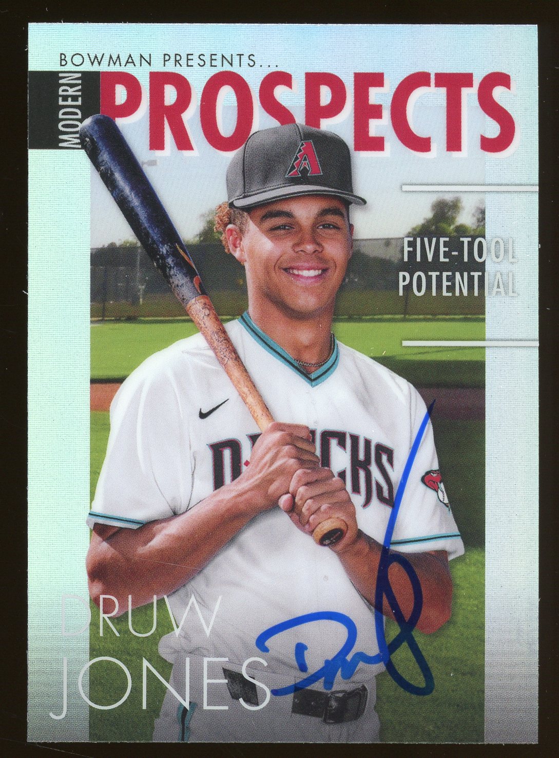 Druw Jones Signed 2023 Bowman Chrome Modern Prospects Baseball Card MP