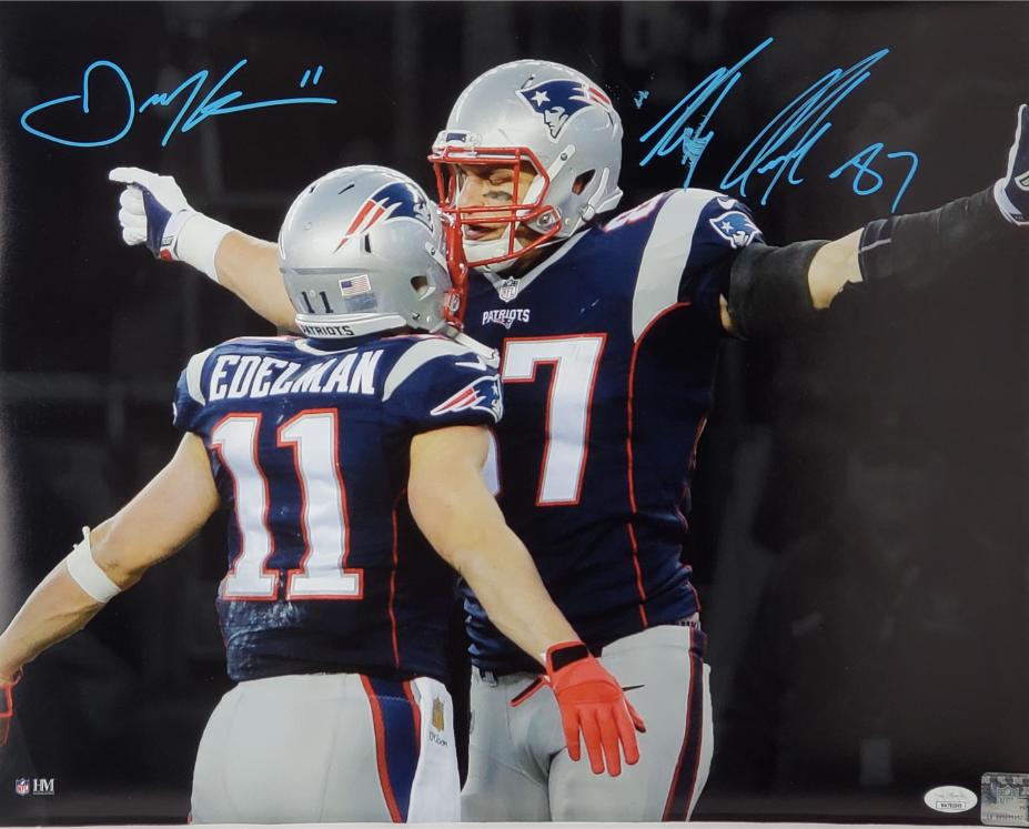 Rob Gronkowski & Julian Edelman Signed New England Patriots 16x20 Photo ...