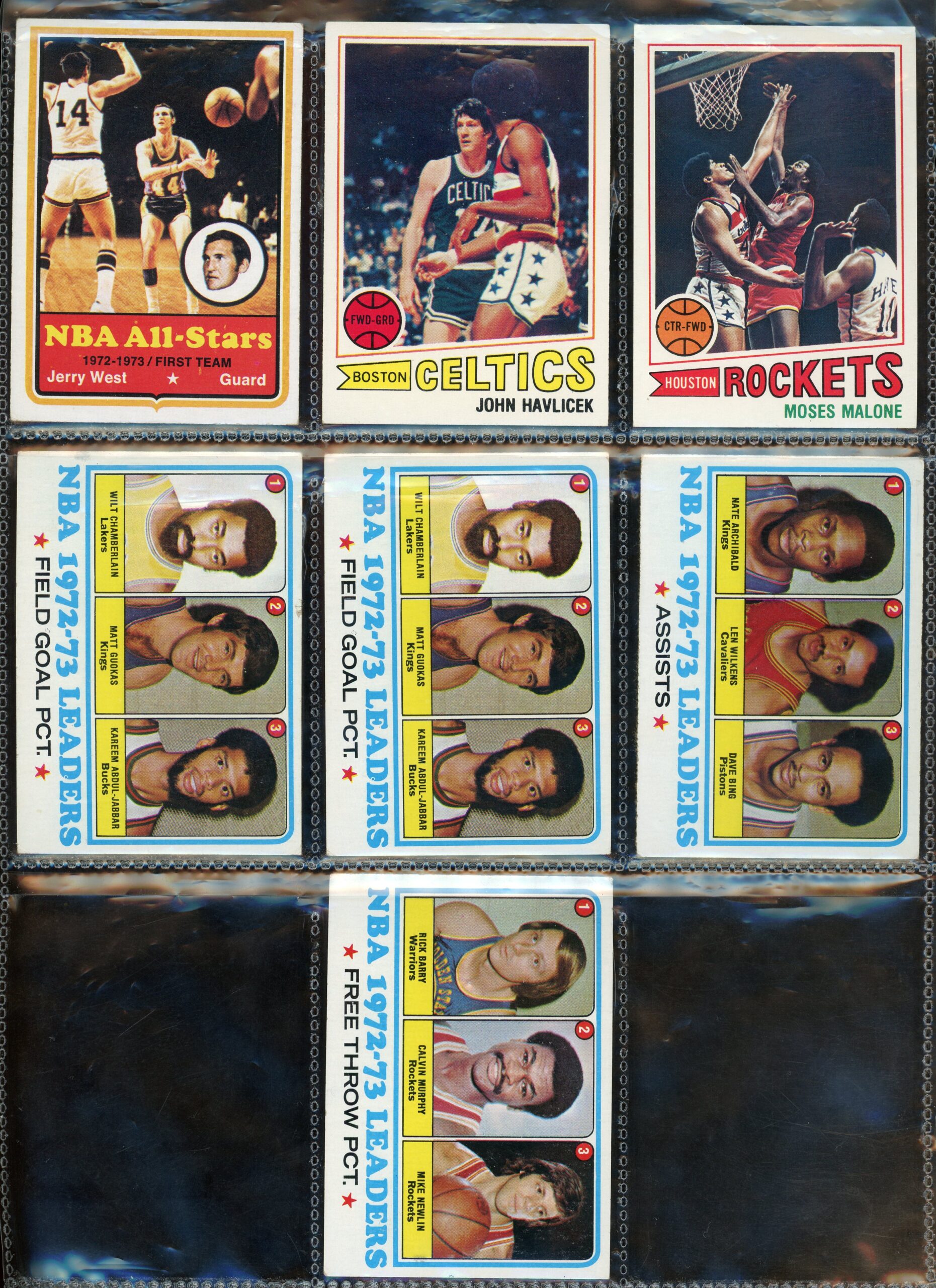 Lot of (7) 1970s Basketball Cards - Inc. Kareem Abdul Jabbar and Wilt ...