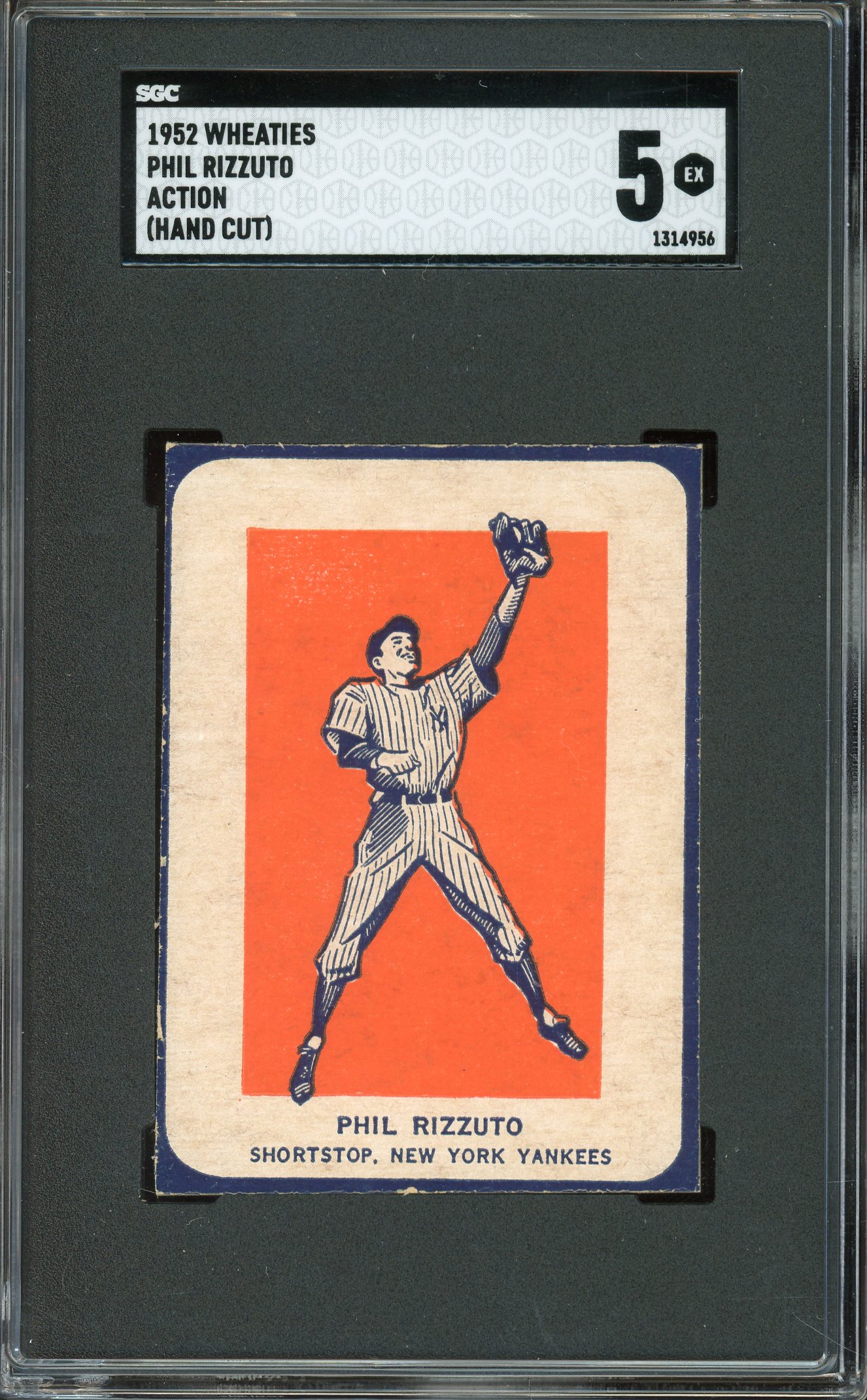 Phil Rizzuto 1952 Wheaties Hand Cut Action Card - SGC 5 Pop 2 | Auction ...